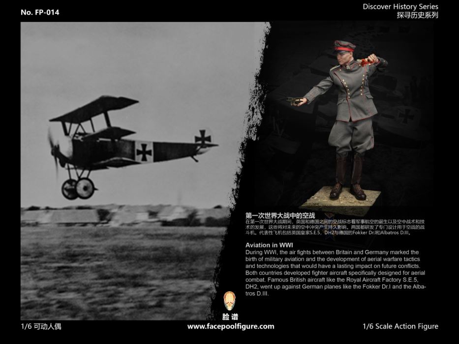 World War I ace pilot Red Baron 1/6