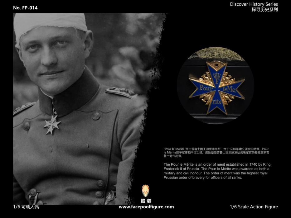 World War I ace pilot Red Baron 1/6