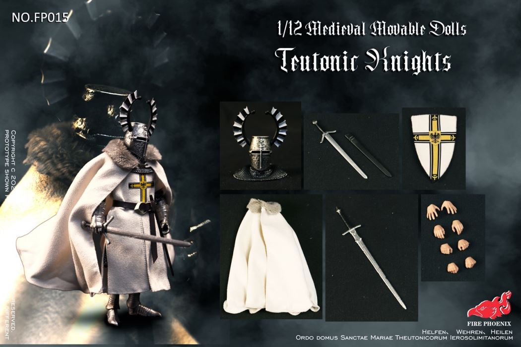 Die-casting alloy Medieval Teutonic Knights&Medieval Hospital Knights Double Figure Set 1/12