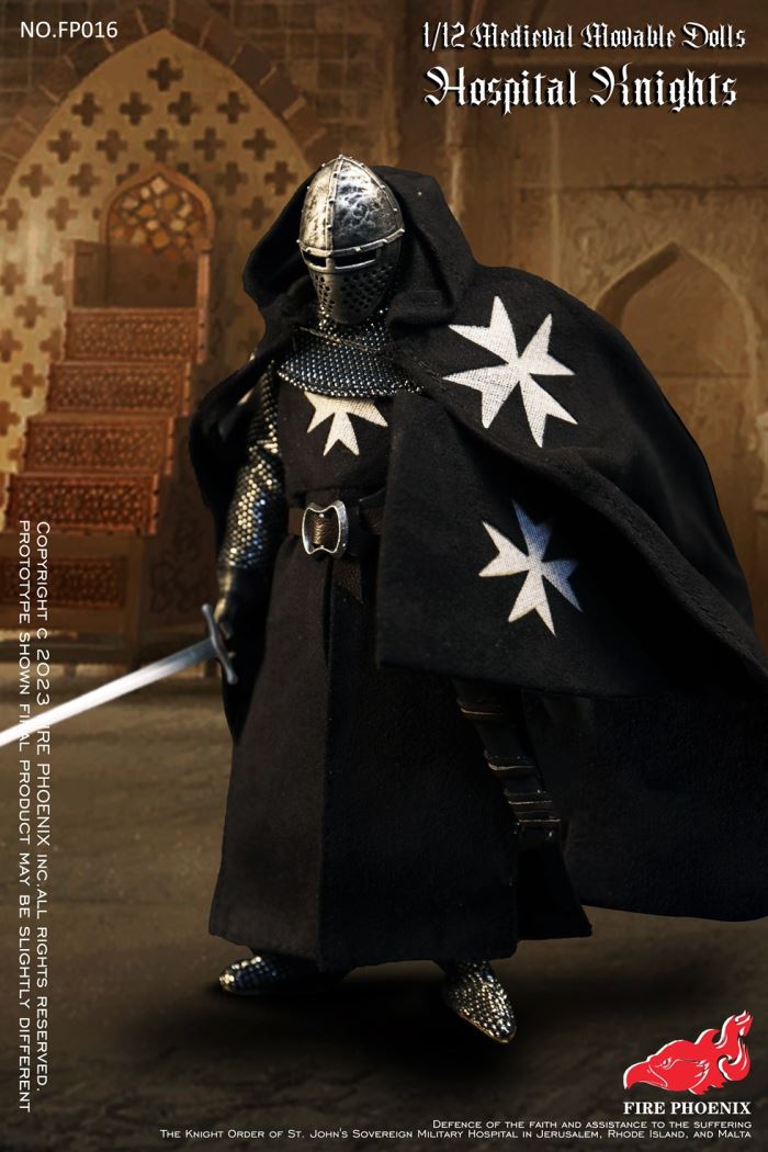 Die-casting alloy Medieval Teutonic Knights&Medieval Hospital Knights Double Figure Set 1/12