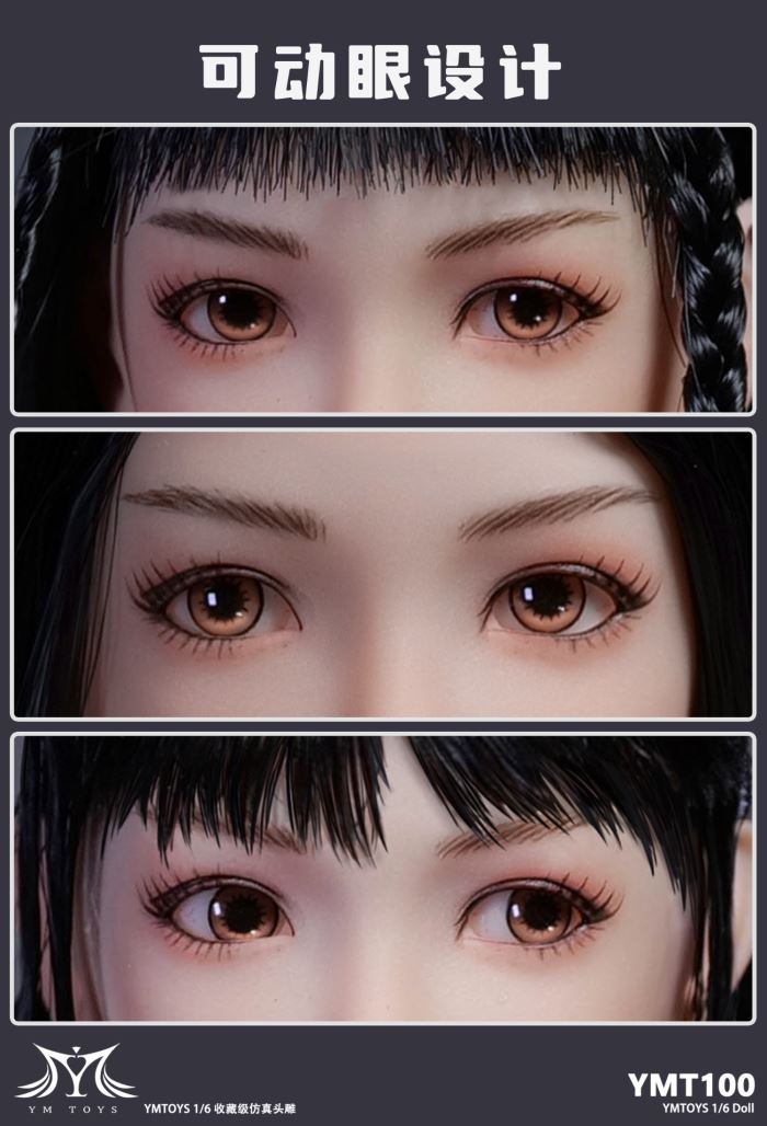 Asian movable eye female head sculpture [YMT100] 1/6