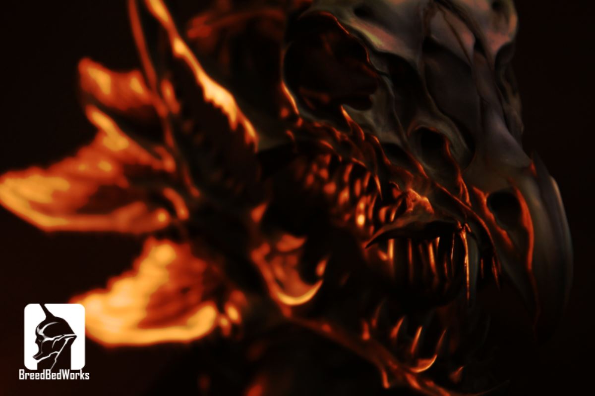 The fantasy creature skeleton Chimera