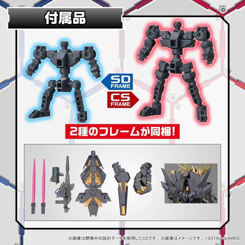 SD Gundam Cross Silhouette Unicorn Gundam 02 Banshee (Destroy Mode) & Banshee Norn Parts Set
