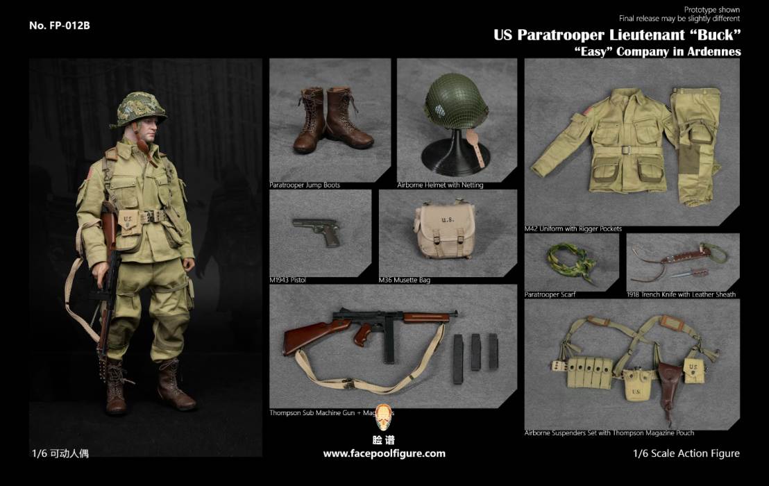 World War II U.S. Airborne Division - E Company Lieutenant (FP012A/B) 1/6