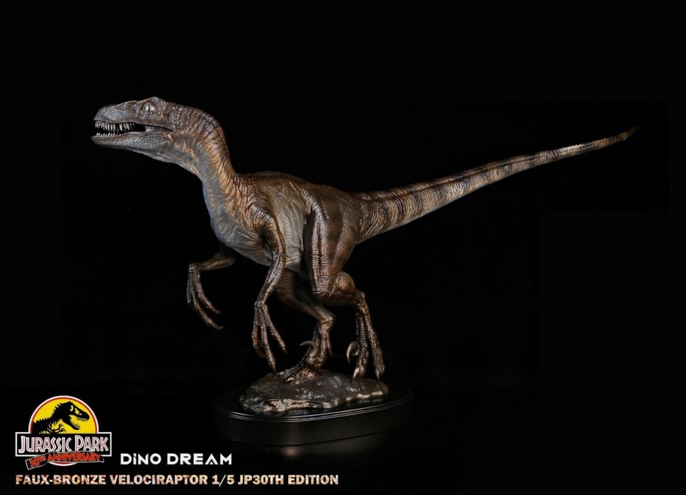 Jurassic Park 30th Anniversary Tyrannosaurus / Velociraptor Bronze Statue