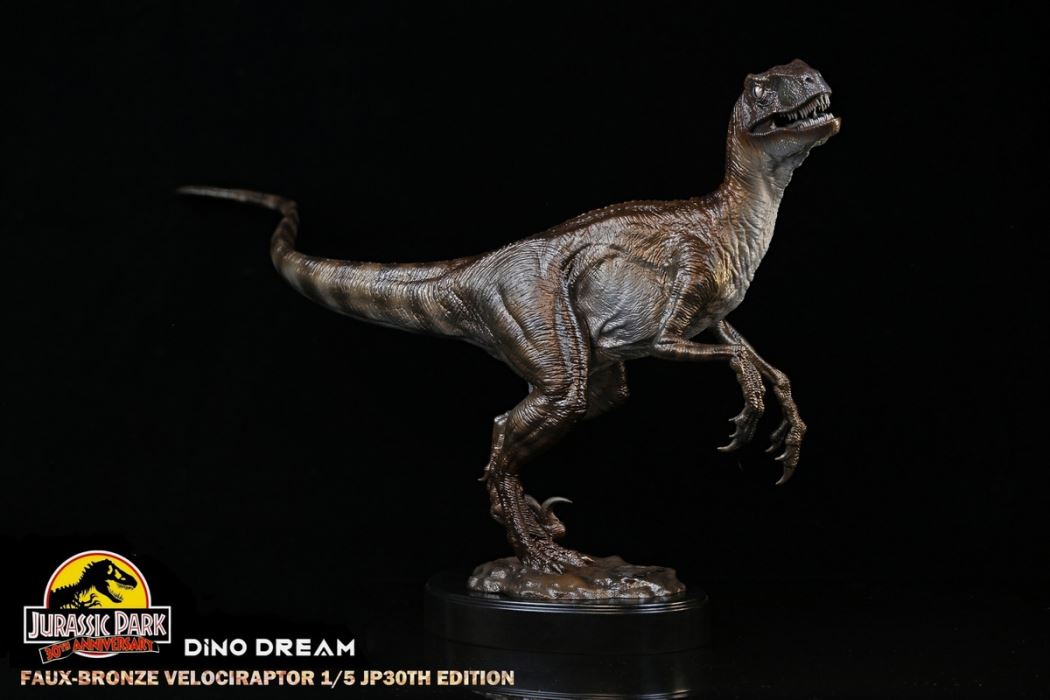 Jurassic Park 30th Anniversary Tyrannosaurus / Velociraptor Bronze Statue