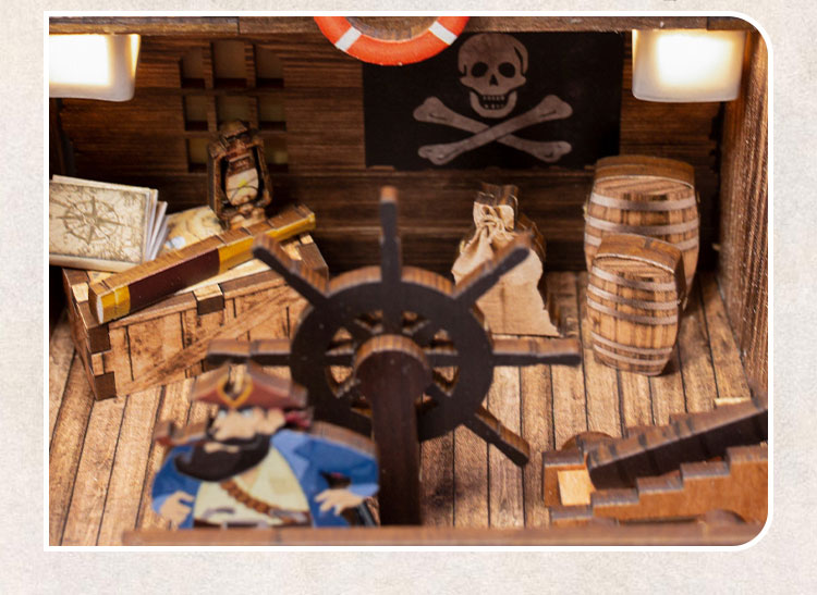 Miniature Doll House Sea Hunter Wooden Handmade Kit