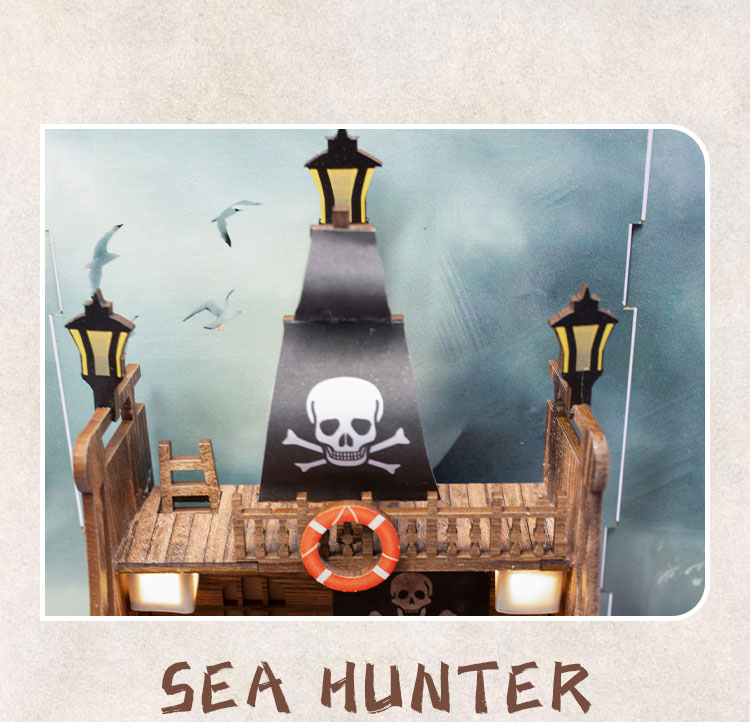 Miniature Doll House Sea Hunter Wooden Handmade Kit