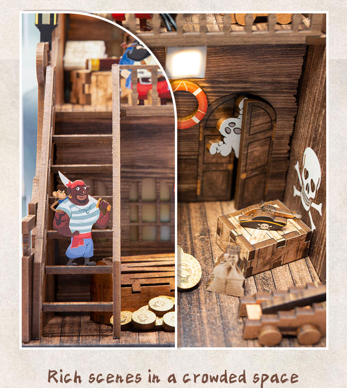 Miniature Doll House Sea Hunter Wooden Handmade Kit