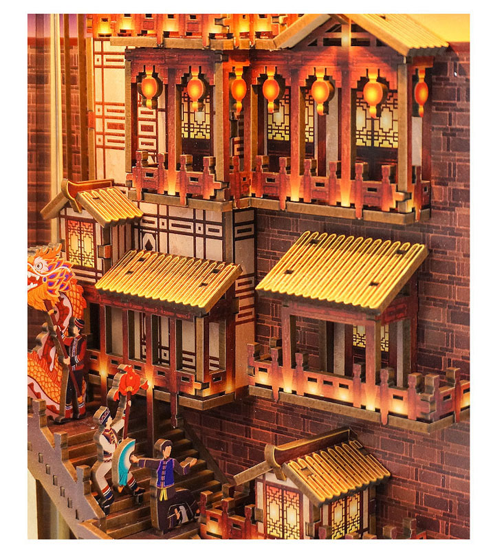 Miniature Doll House Lights in Chongqing Wooden Handmade Kit w/Motion Detector