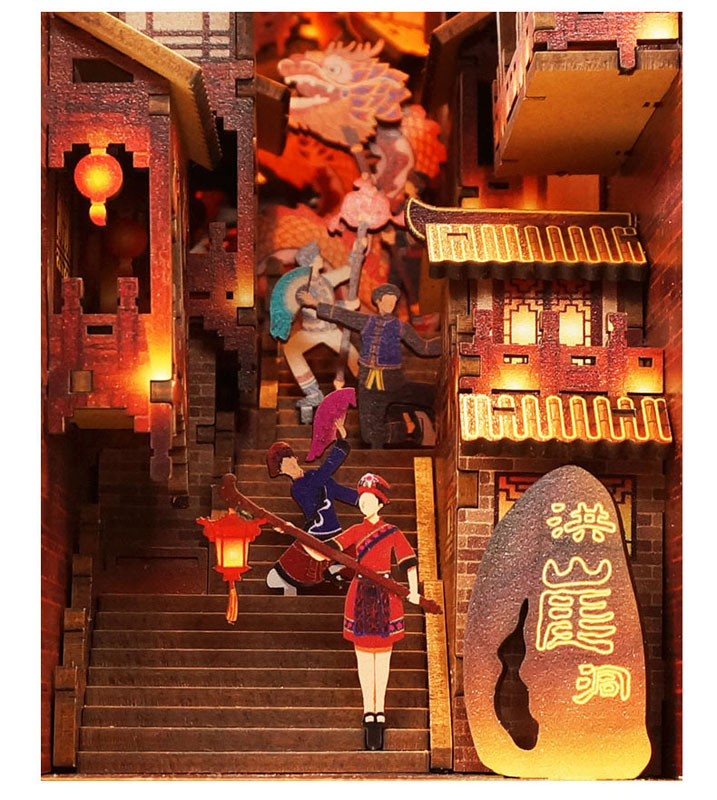 Miniature Doll House Lights in Chongqing Wooden Handmade Kit w/Motion Detector
