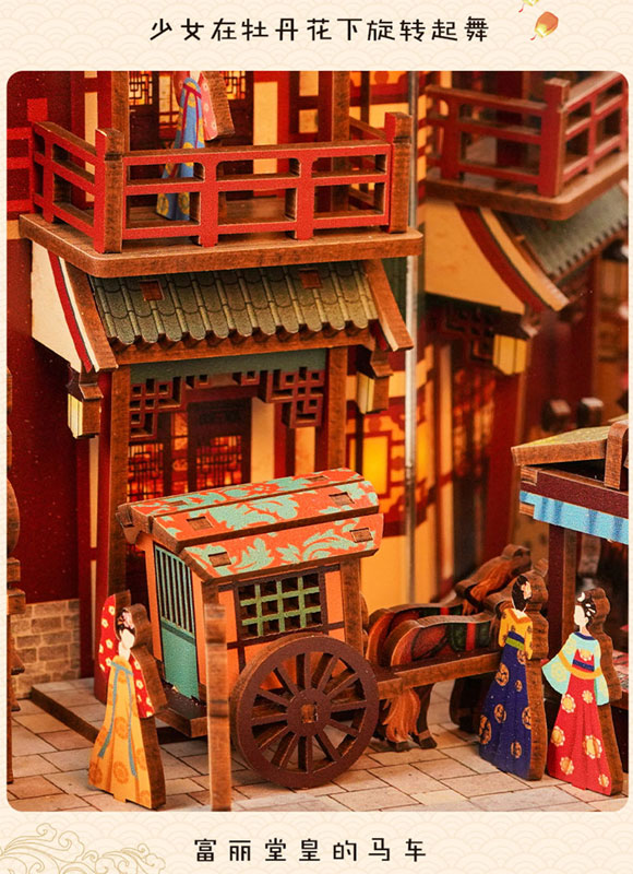 Miniature Doll House The Banquet of Tang Dynasty Wooden Handmade Kit w/Motion Detector