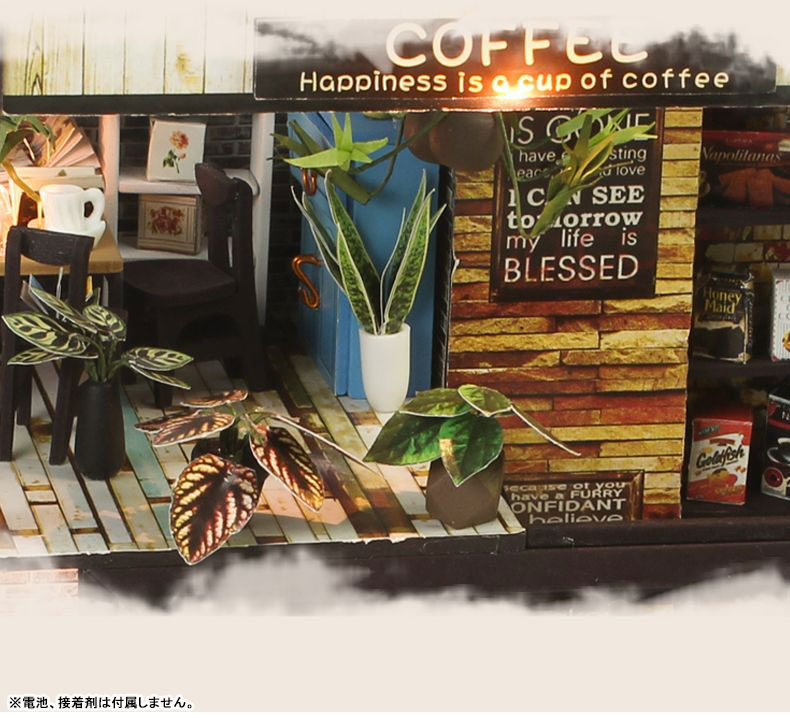 Miniature Doll House Cafe Shop Wooden Handmade Kit