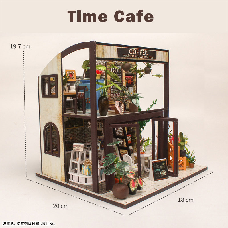 Miniature Doll House Cafe Shop Wooden Handmade Kit
