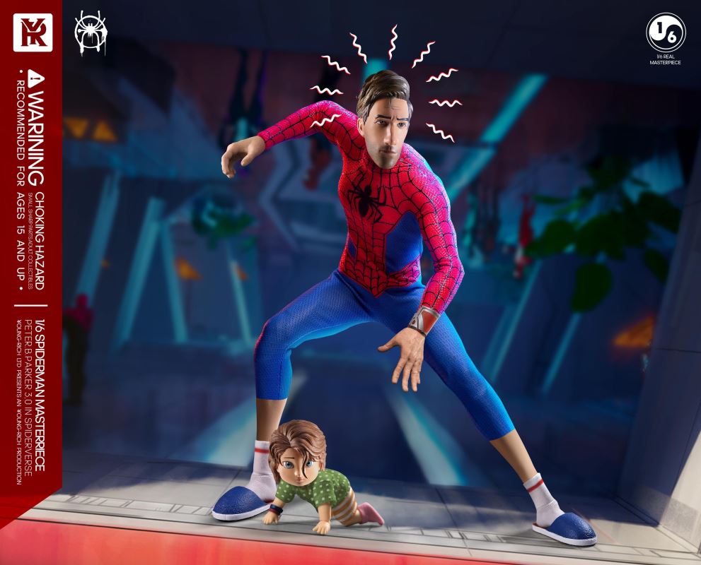 Spider-Man Across the Spider Verse -Middle-aged Parker 3.0 Father and Daughter