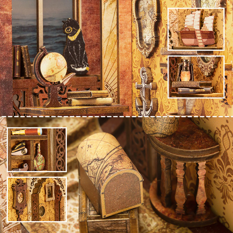 Miniature Doll House Sailing Memory Wooden Handmade Kit