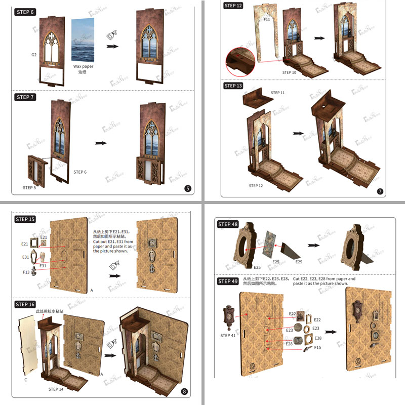 Miniature Doll House Sailing Memory Wooden Handmade Kit