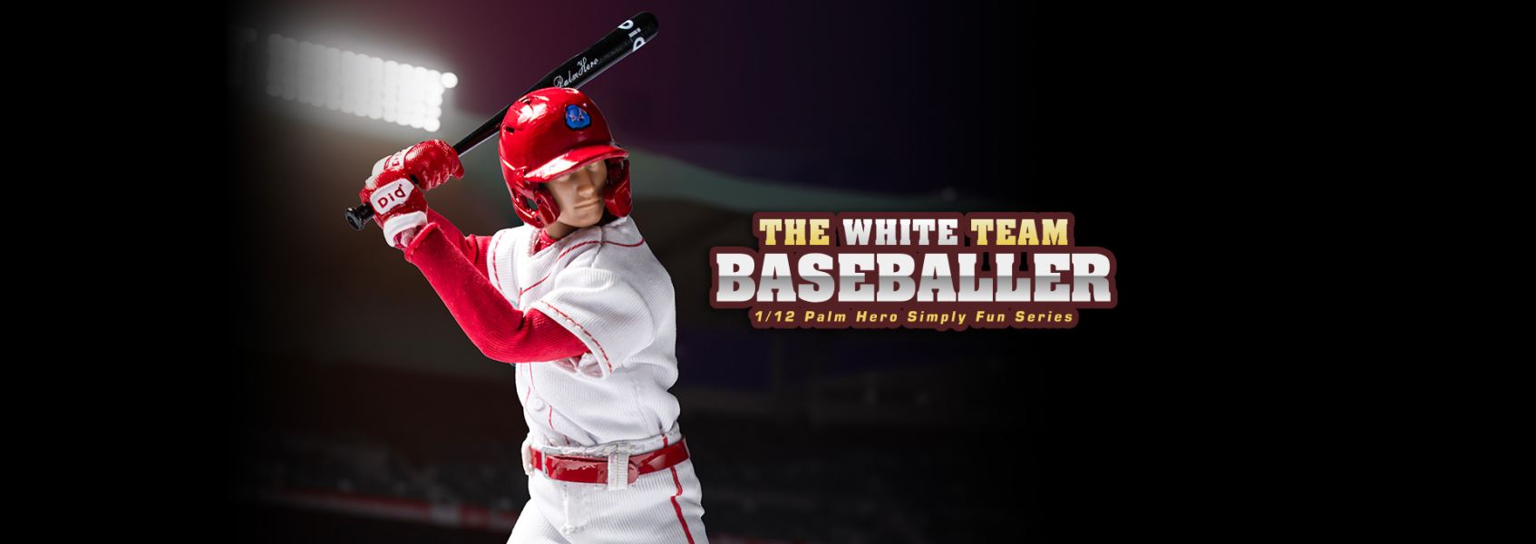 Handheld Hero Real Series-White Team Baseball Player/Blue Team Baseball Player 1/12