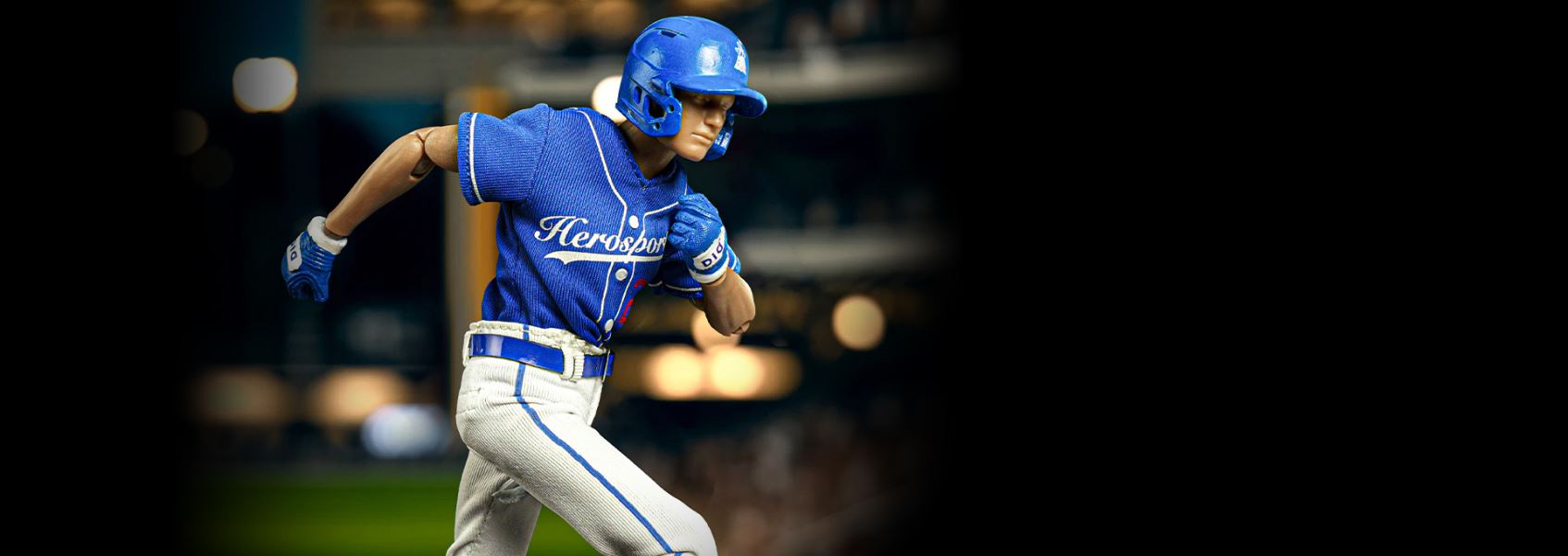 Handheld Hero Real Series-White Team Baseball Player/Blue Team Baseball Player 1/12