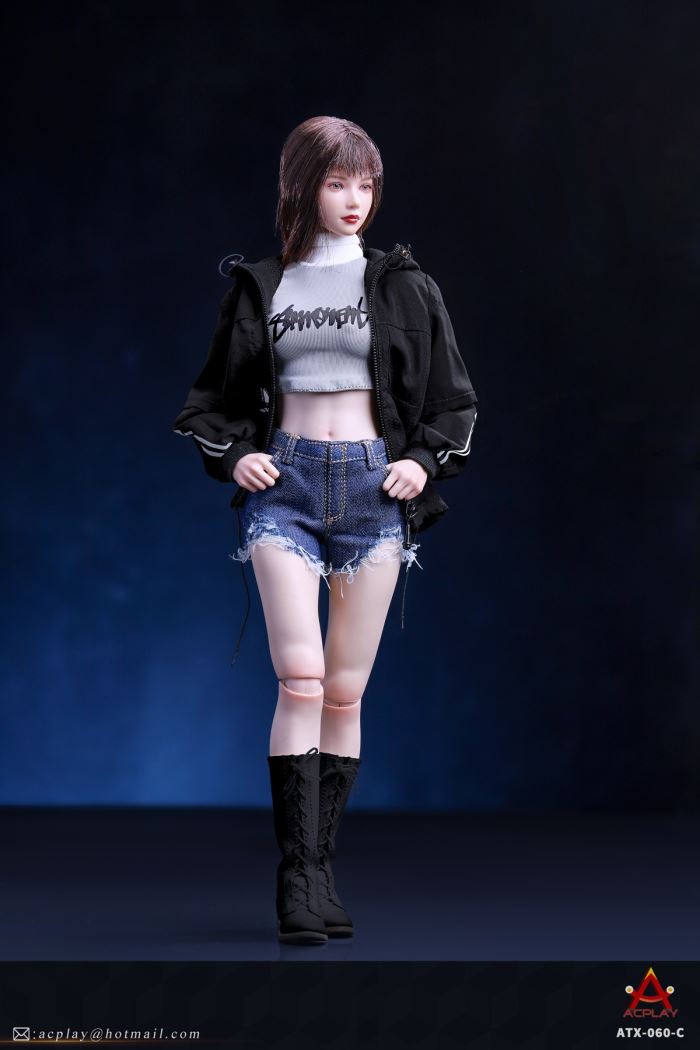 Women's trendy jacket denim shorts clothing set 1/6