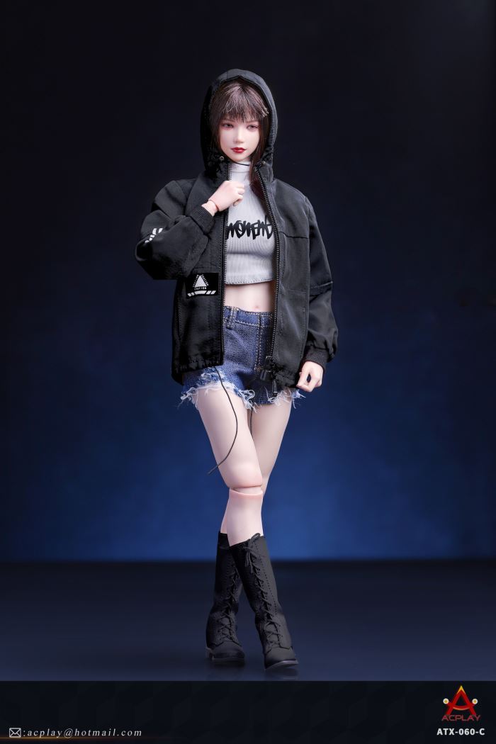 Women's trendy jacket denim shorts clothing set 1/6