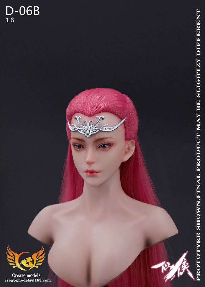 Fairy Hero series female head - AB two hair colors 1/6