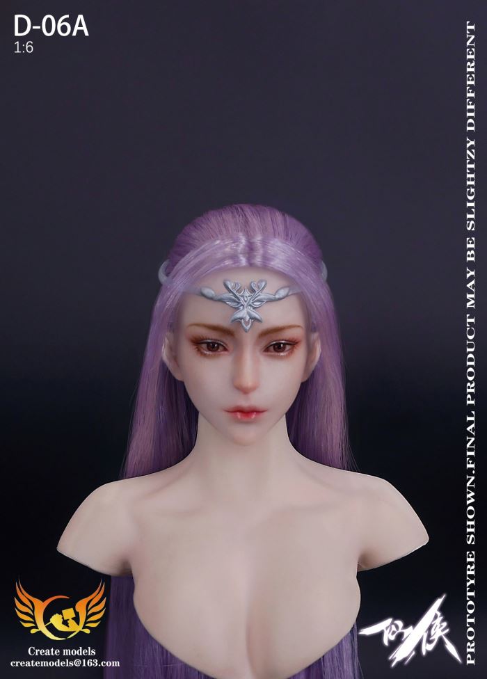 Fairy Hero series female head - AB two hair colors 1/6