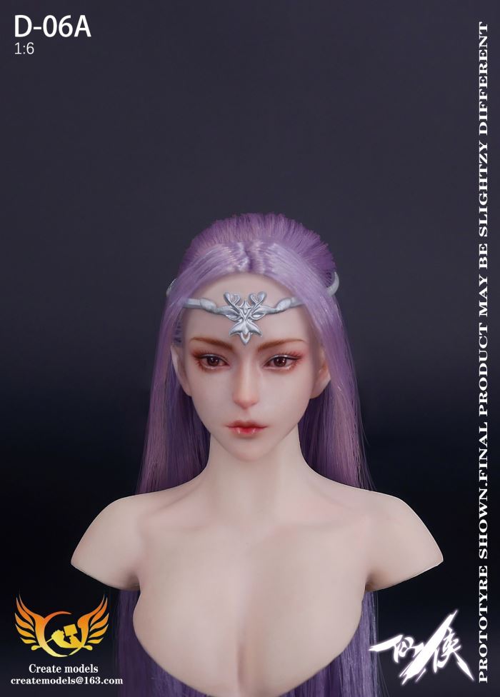 Fairy Hero series female head - AB two hair colors 1/6