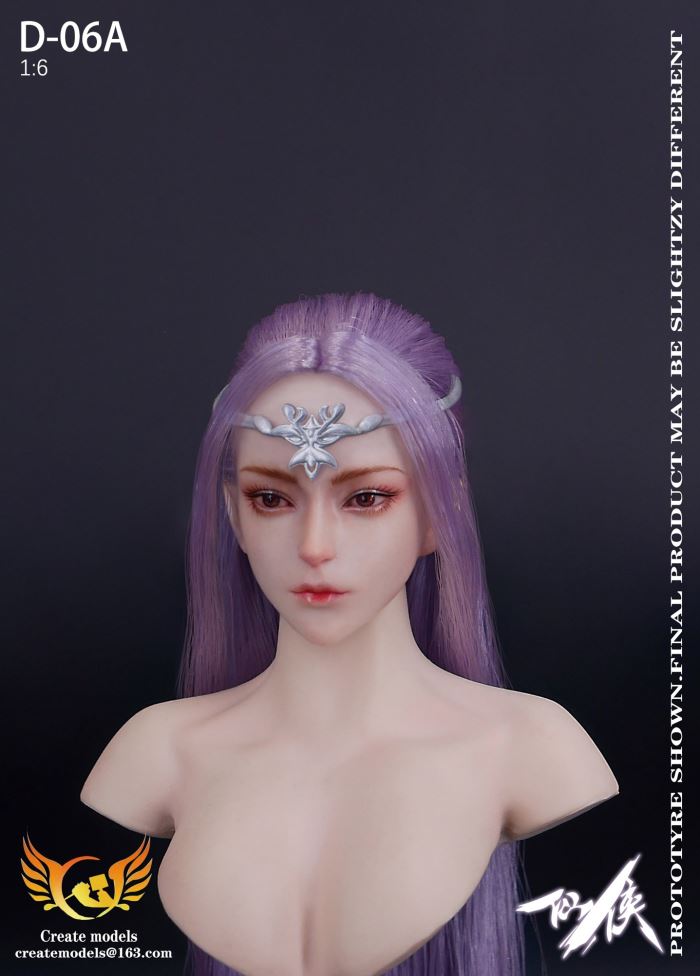 Fairy Hero series female head - AB two hair colors 1/6