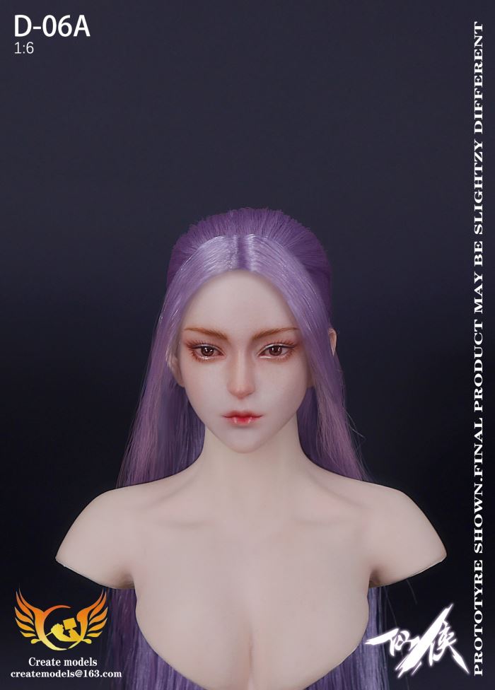 Fairy Hero series female head - AB two hair colors 1/6