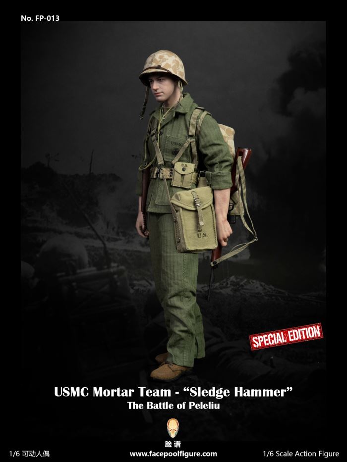 World War II US Marine Corps mortar player Sledgehammer 1/6