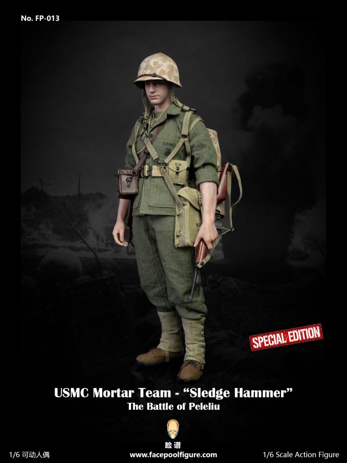 World War II US Marine Corps mortar player Sledgehammer 1/6