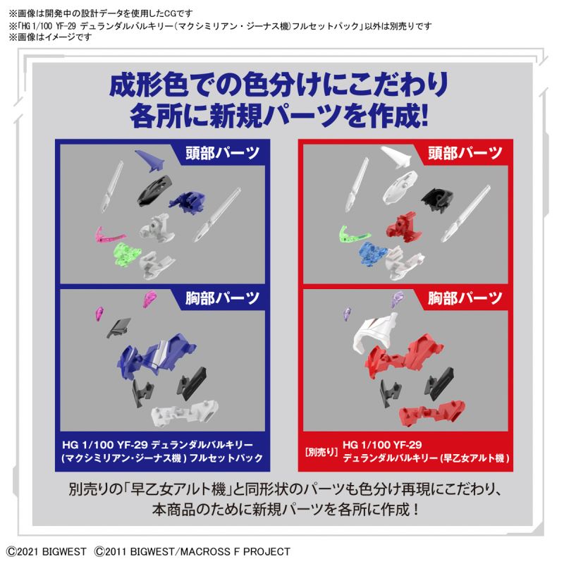 HG 1/100 YF-29 Durandal Valkyrie (Maximilian Genius Machine) Full Set Pack