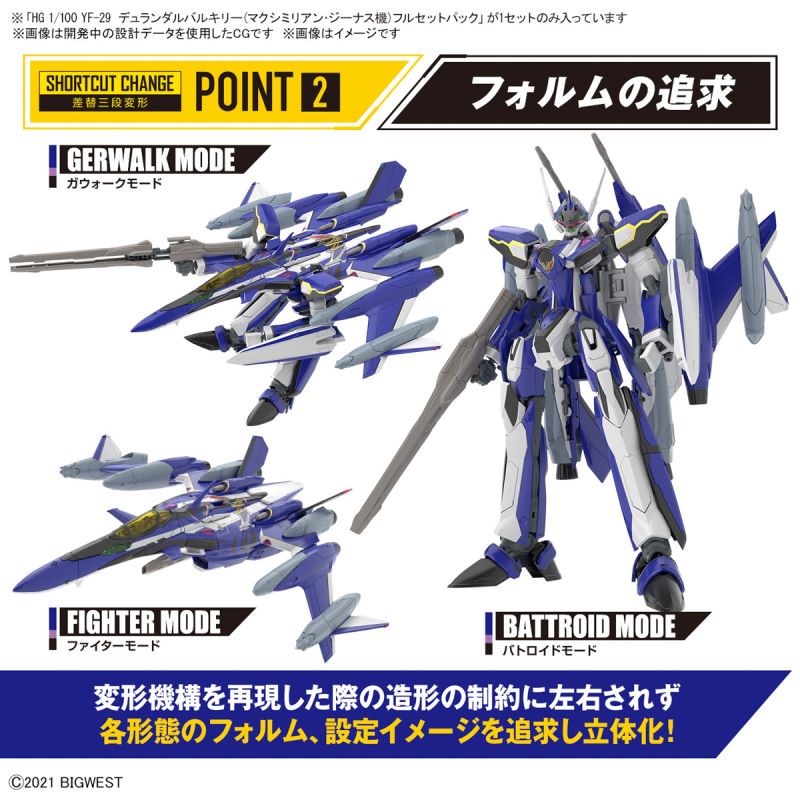 HG 1/100 YF-29 Durandal Valkyrie (Maximilian Genius Machine) Full Set Pack