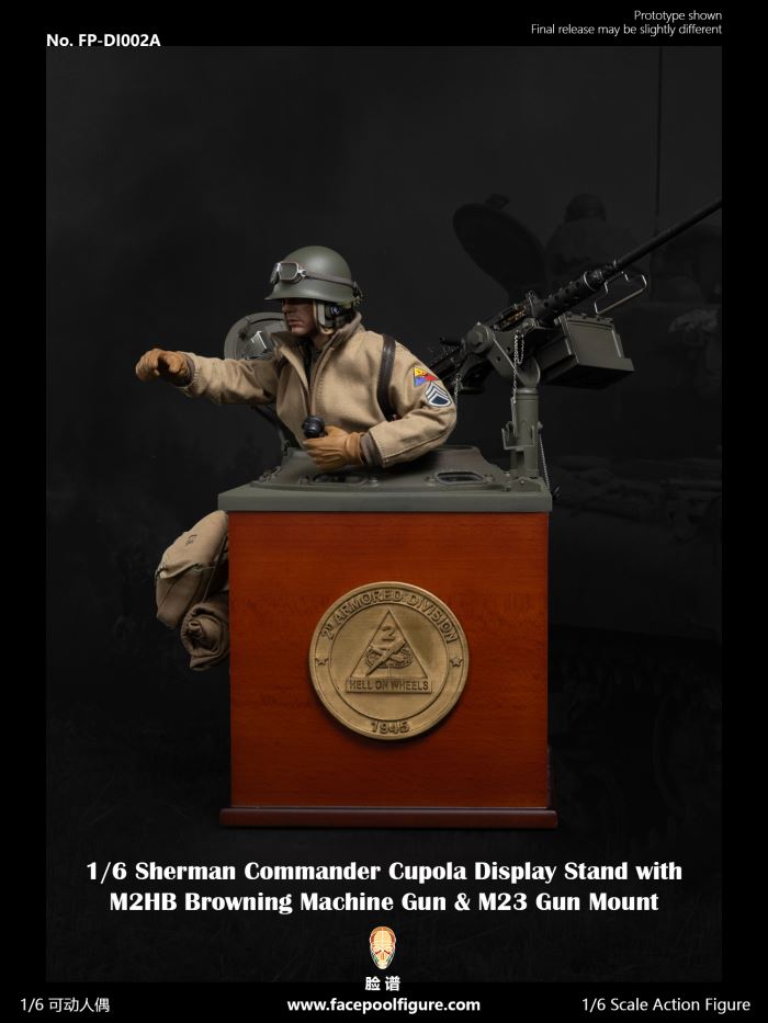 FPDI002 scene platform Sherman tank command podium + Browning machine gun & rack set 1/6