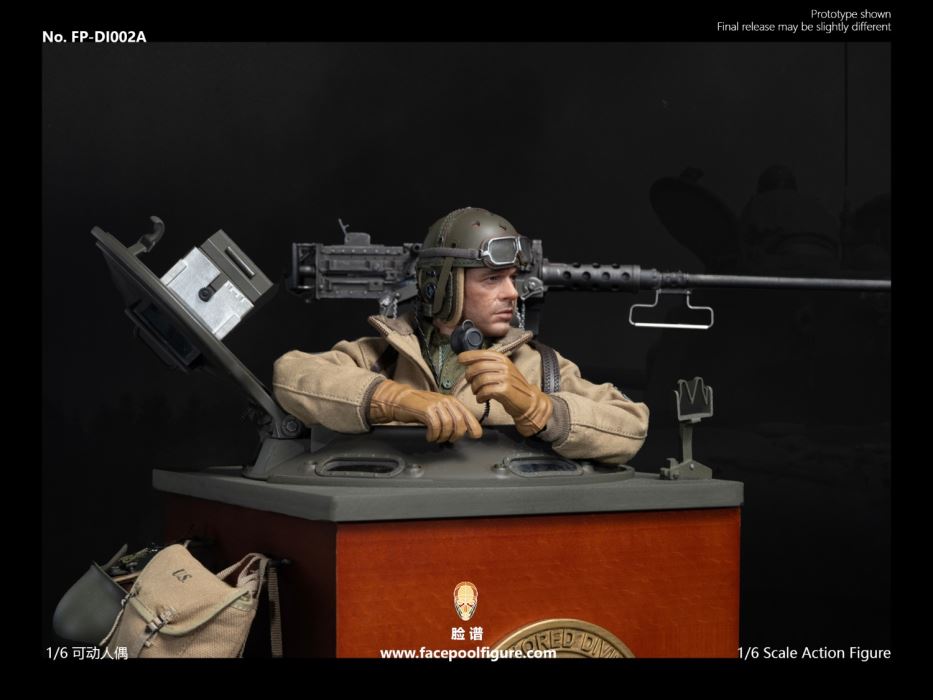 FPDI002 scene platform Sherman tank command podium + Browning machine gun & rack set 1/6