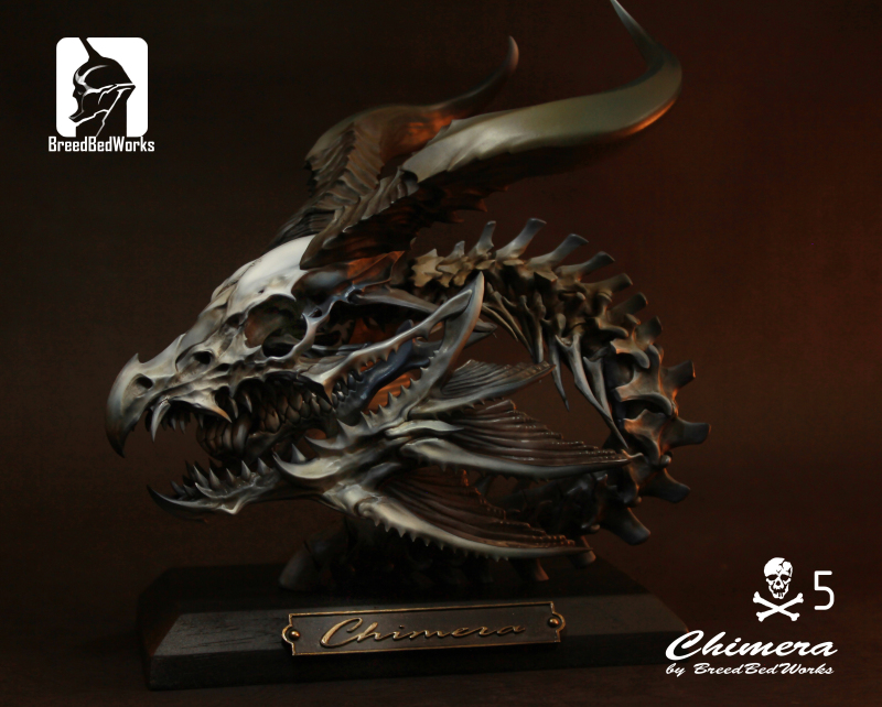 The fantasy creature skeleton Chimera