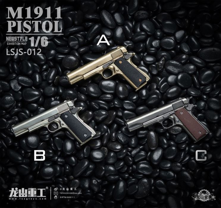 soldier man die-casting alloy M1911 pistol model 1/6