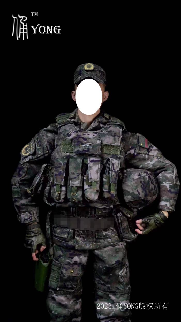 armed police ink moire camouflage clothing 1/6