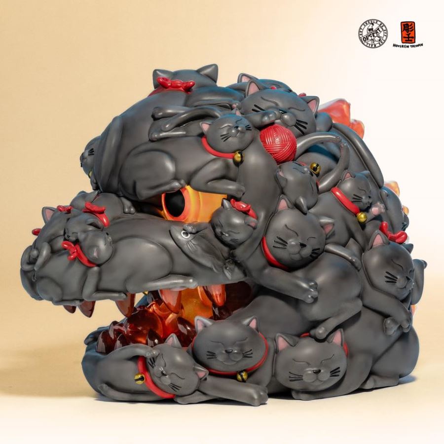 Lucky Cat Red Lotus Red Flame