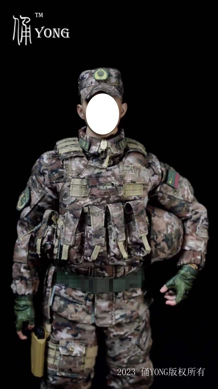 armed police ink moire camouflage clothing 1/6