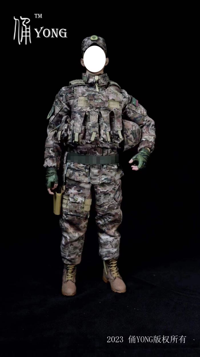 armed police ink moire camouflage clothing 1/6
