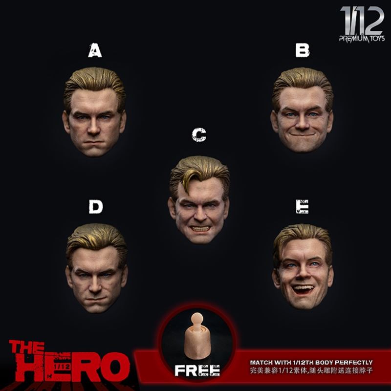 The Hero European and American expression head carving 1/12