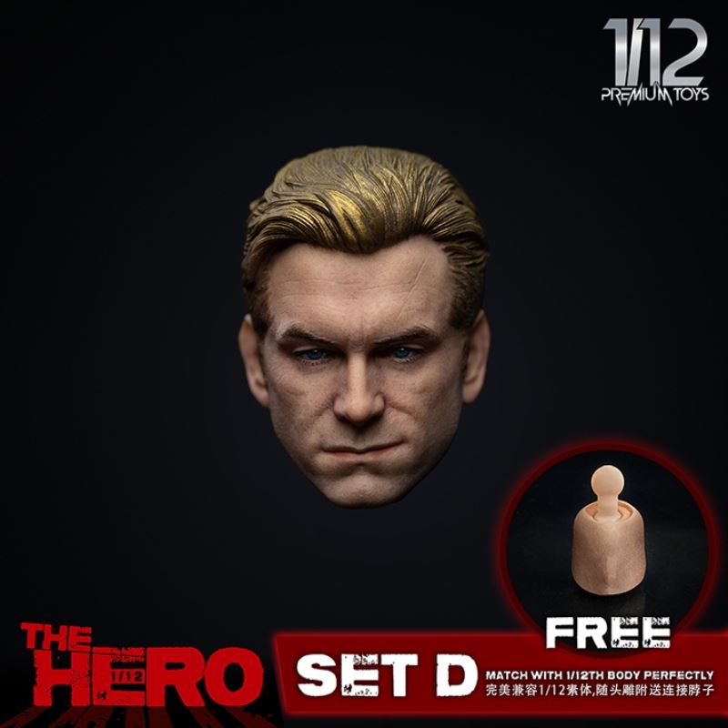 The Hero European and American expression head carving 1/12