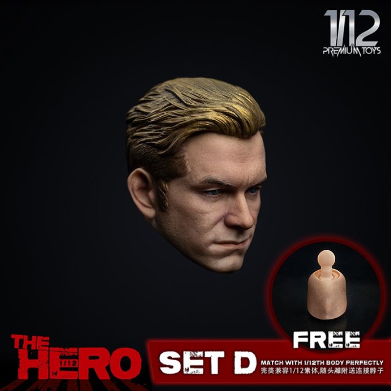 The Hero European and American expression head carving 1/12