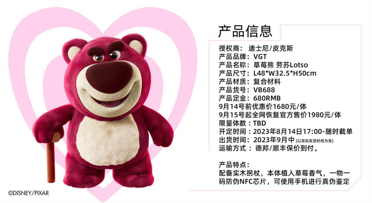 Toy Story Strawberry Bear Lotso