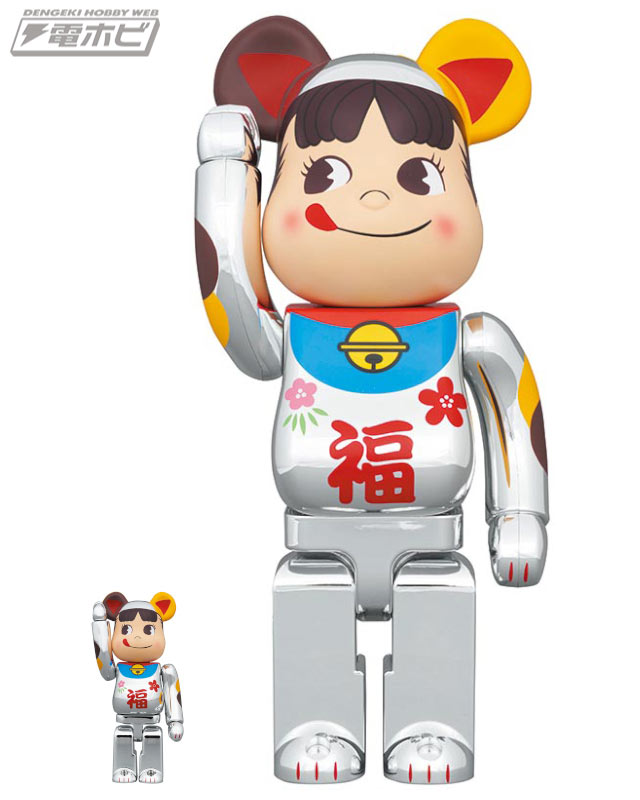 BE@RBRICK Lucky Cat Peko-chan Lucky Silver Plated 100% & 400%