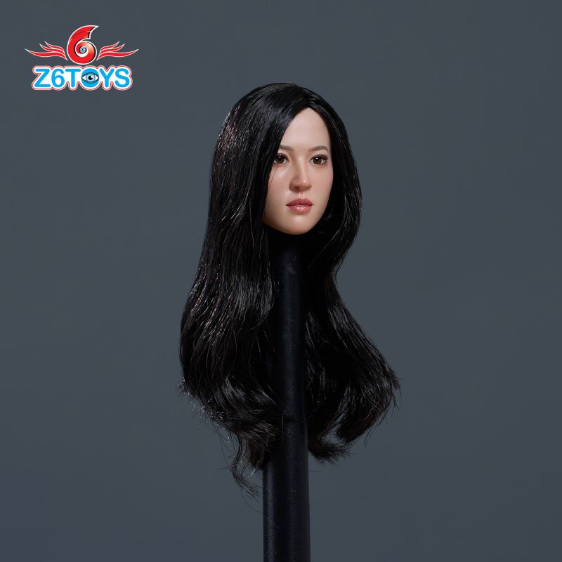 Asian simulation female head sculpture 1/6