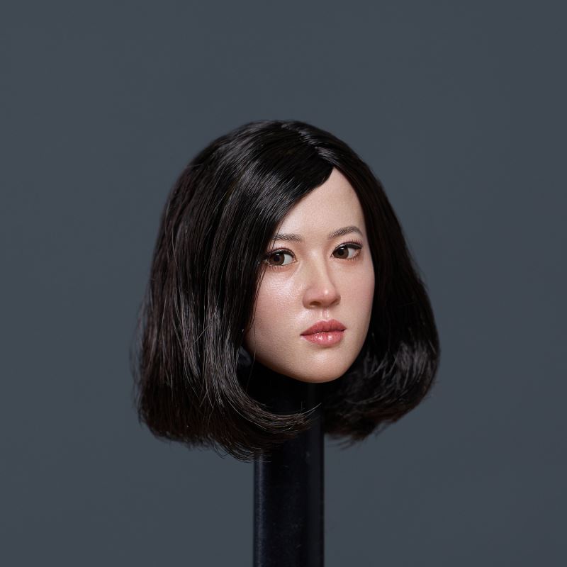 Asian simulation female head sculpture 1/6