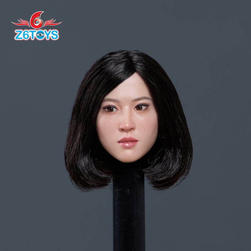 Asian simulation female head sculpture 1/6